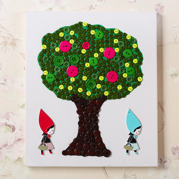 儿童益智卡通diy创意手工纽扣画材料包幼