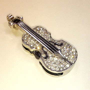 8g创意定制防水logou盘16g水晶金属不锈钢旋转小巧小提琴批发32g