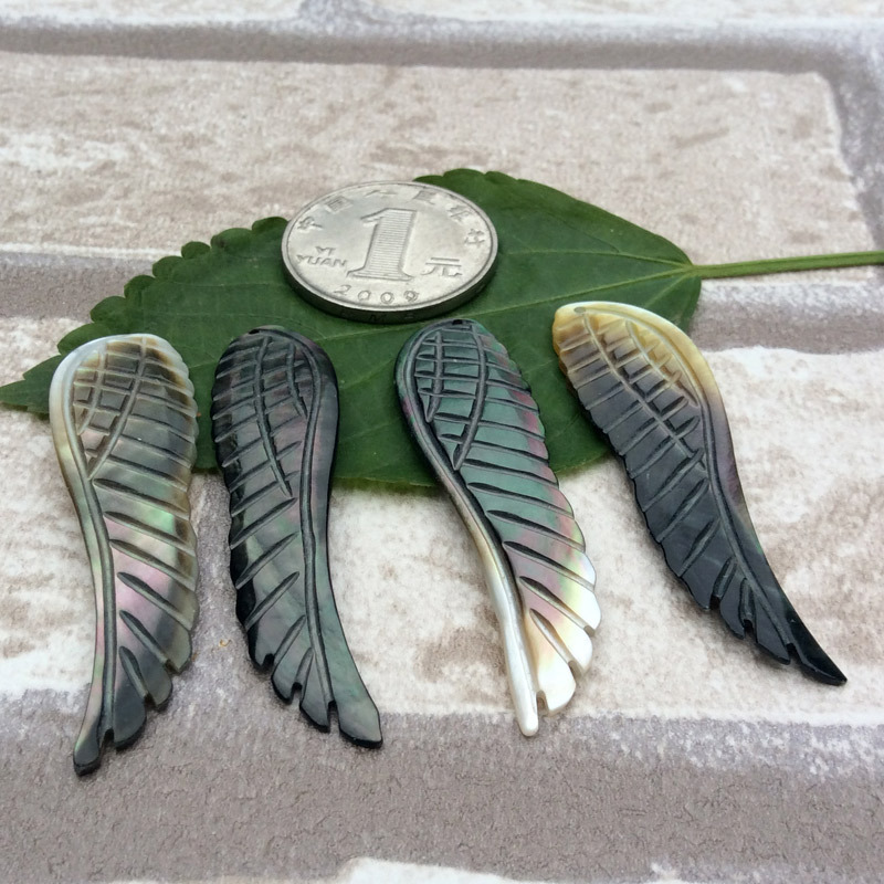新品黑蝶贝贝壳动物小鸟翅膀 个性挂饰材料 手工雕刻饰品diy配件