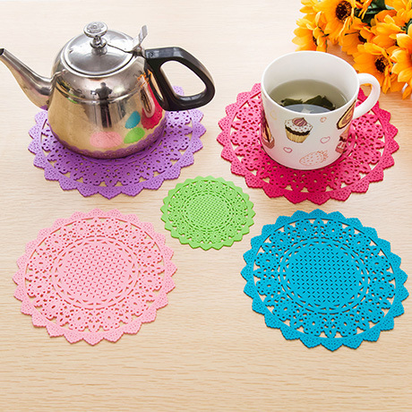 1048 加厚隔垫杯垫硅胶隔热垫 创意镂空碗垫盘垫 锅垫餐垫大号