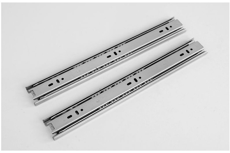 不锈钢三节滑轨钢滚珠伸缩缓冲抽屉导轨静音厂家直销批发4512足