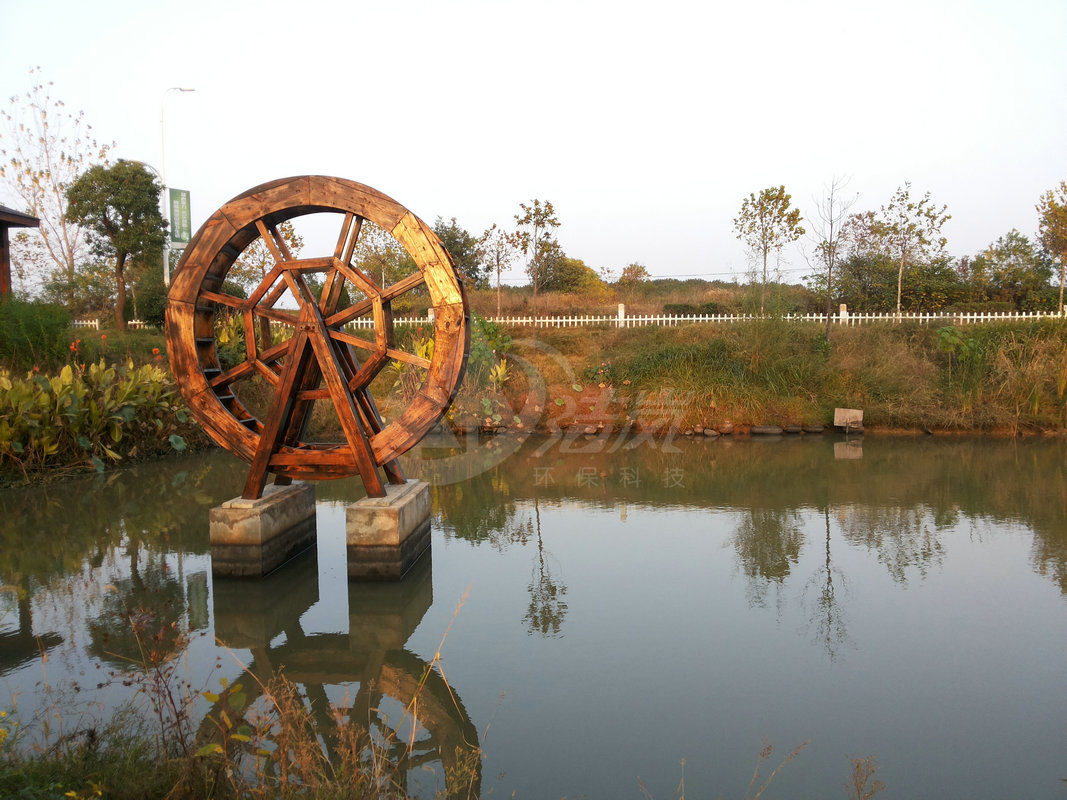 防腐木水车_厂家定制直销大型防腐木景观水车 实木电动水车