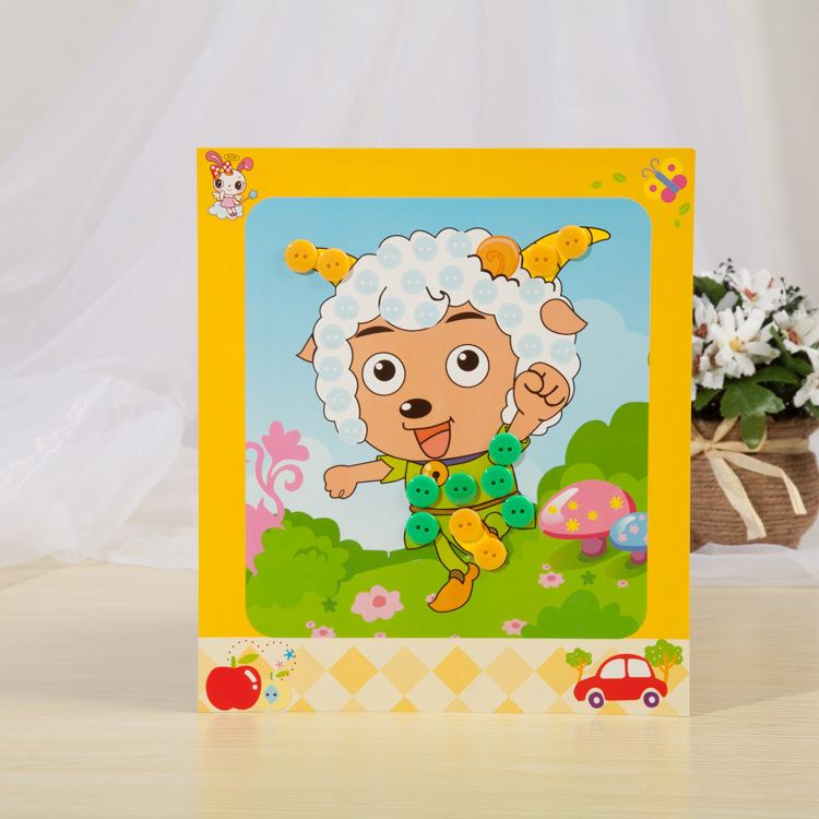 厂家直销月亮脸扣子笑脸扣多种纽扣黏贴画儿童手工ddiy益智玩具