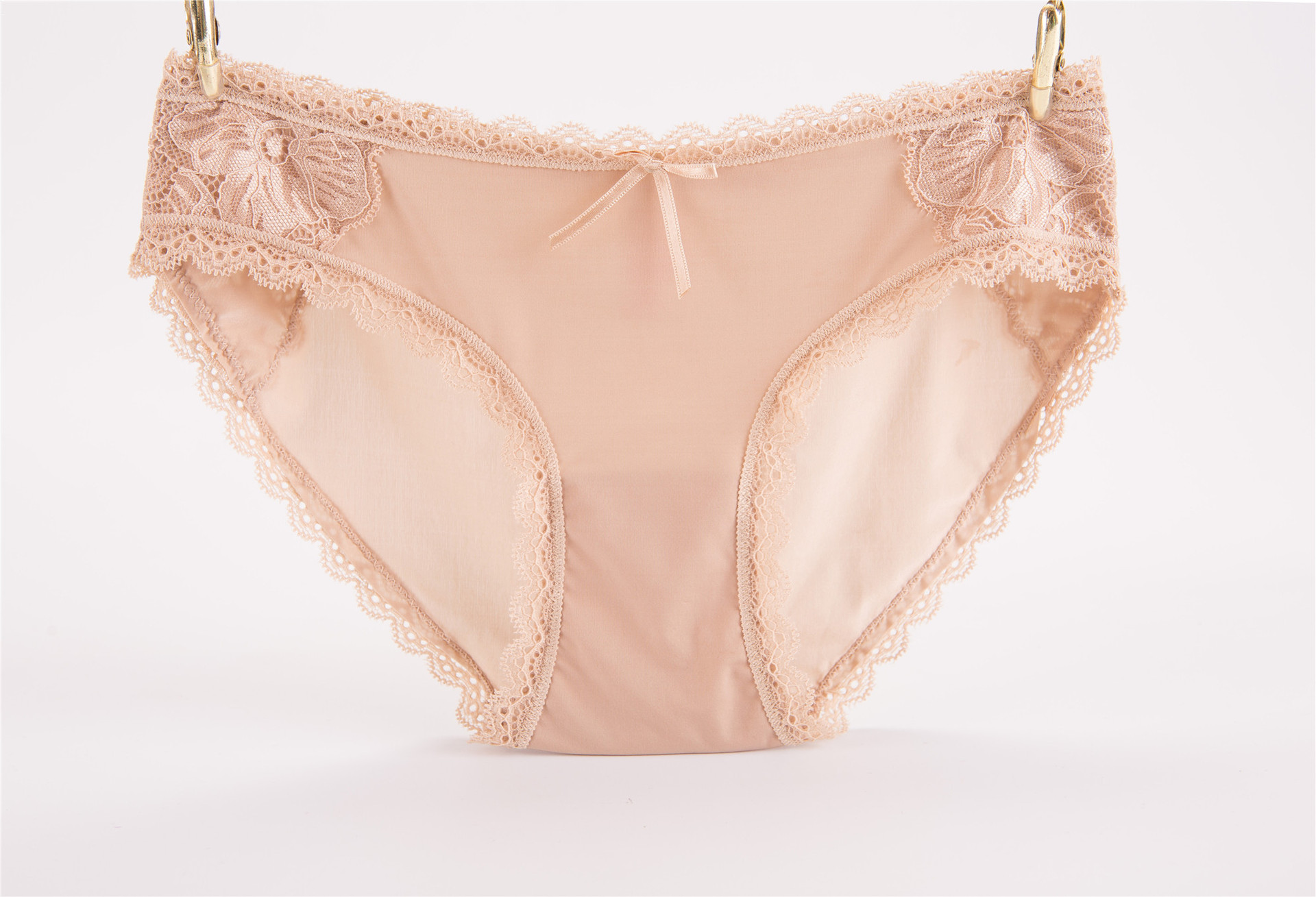 外贸欧美性感纯色女士三角裤无痕冰丝蕾丝边-内裤