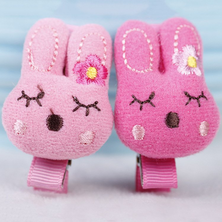 韩版卡通小发夹 小女孩儿童头饰品 布艺动物夹 婴幼儿刘海夹发饰