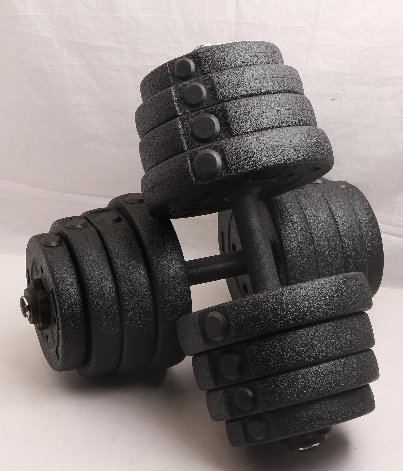 健身器材 家用 可拆卸30公斤16片装 无味包胶哑铃 男士手铃