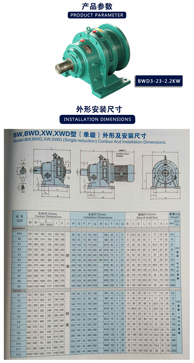专业生产bwd3-23齿轮减速机 减速器厂家直销卧式摆线针轮减速机