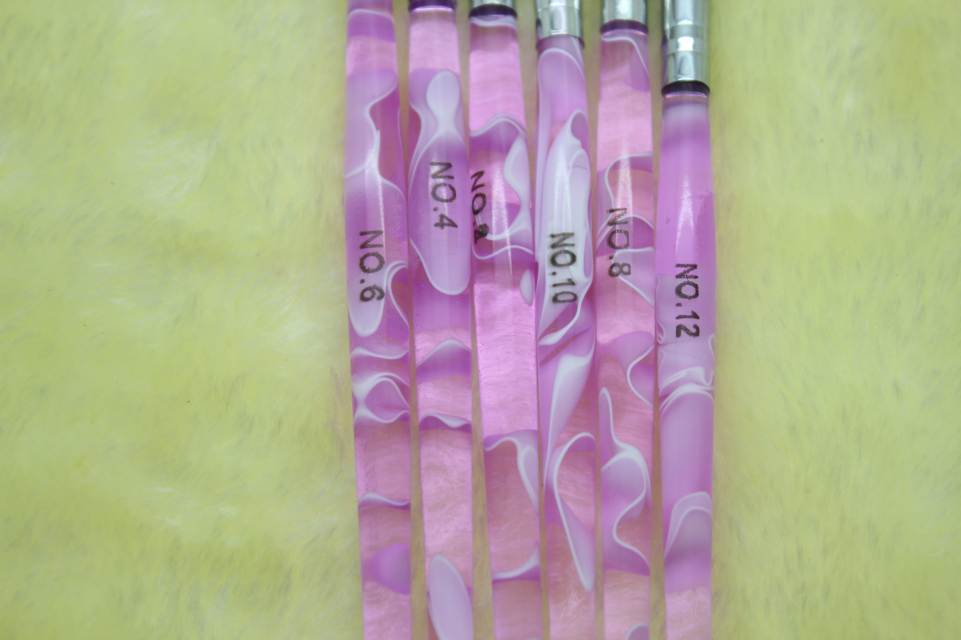 美甲用品专用水晶笔3d雕花笔造型尖头紫色6支套装笔特价促销