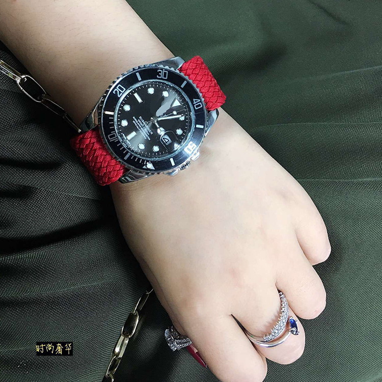 速卖通爆款黑水鬼男女士情侣手表 潜航者经典日历帆布水鬼腕表