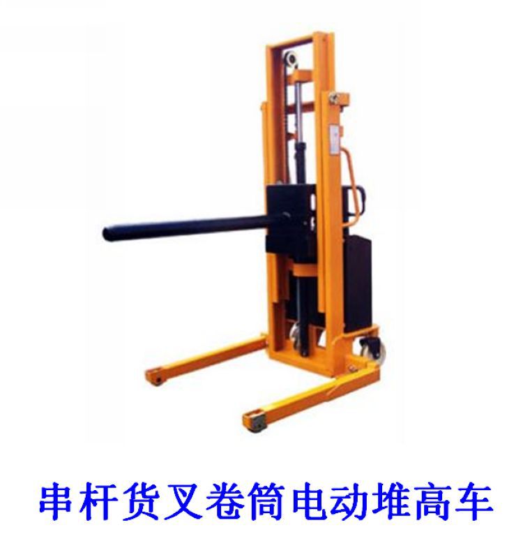 【金鄂】串杆圆棒货叉堆高车 经轴盘头装卸升高车 纸卷膜堆高车