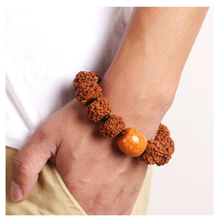 低品 尼泊尔藏式五瓣大金刚菩提子手串佛珠手链男士18mm肉.