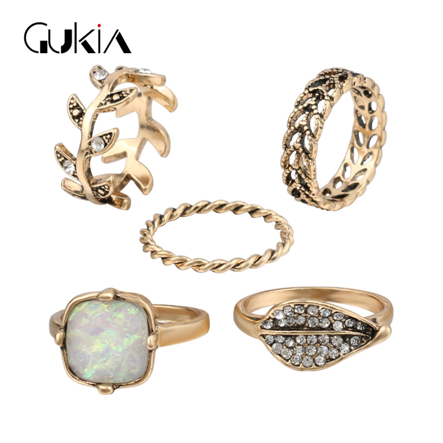 【古金】欧美流行迷笛戒指外贸圣诞饰品爆款指关节戒圈现货批发