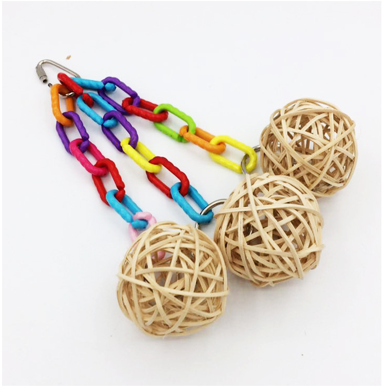 藤球 中大小型鹦鹉玩具 纯天然原色藤球天然材料吊串脚抓下脚玩具