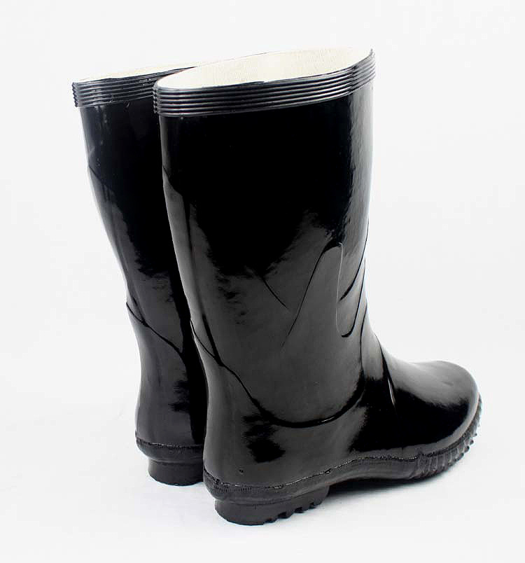 际华3539 橡胶底雨鞋户外中筒大码防水鞋灌溉钓鱼鞋户外雨靴 黑色 38