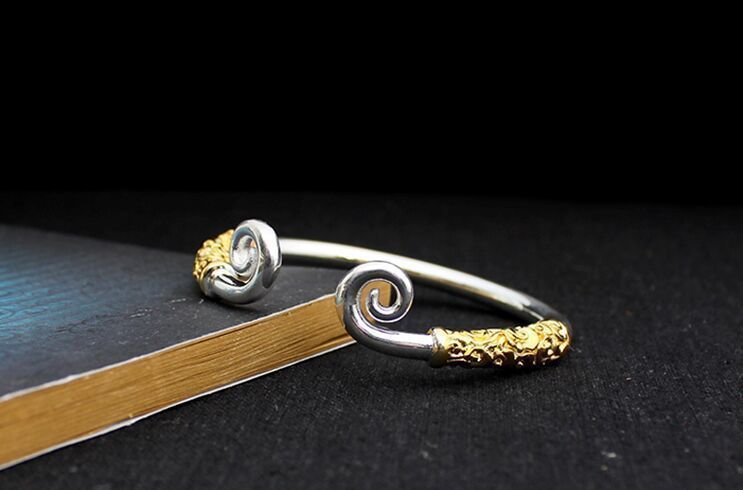 金箍棒定海神针大圣归来紧箍咒孙悟空纯银999手工祥云情侣手镯