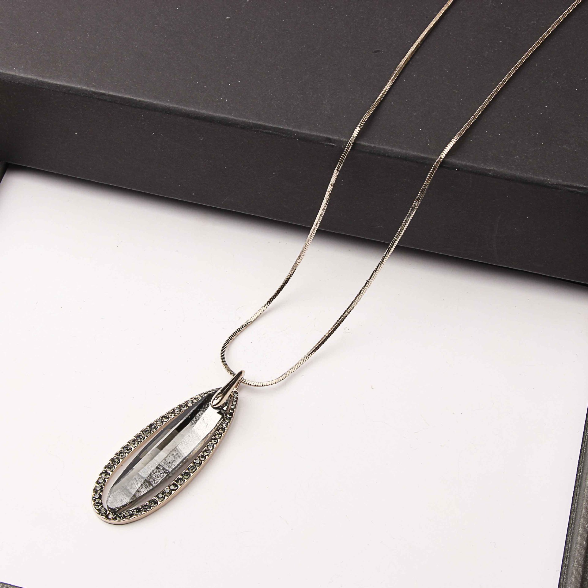 韩版水晶流苏毛衣链秋冬长款吊坠项链气质女