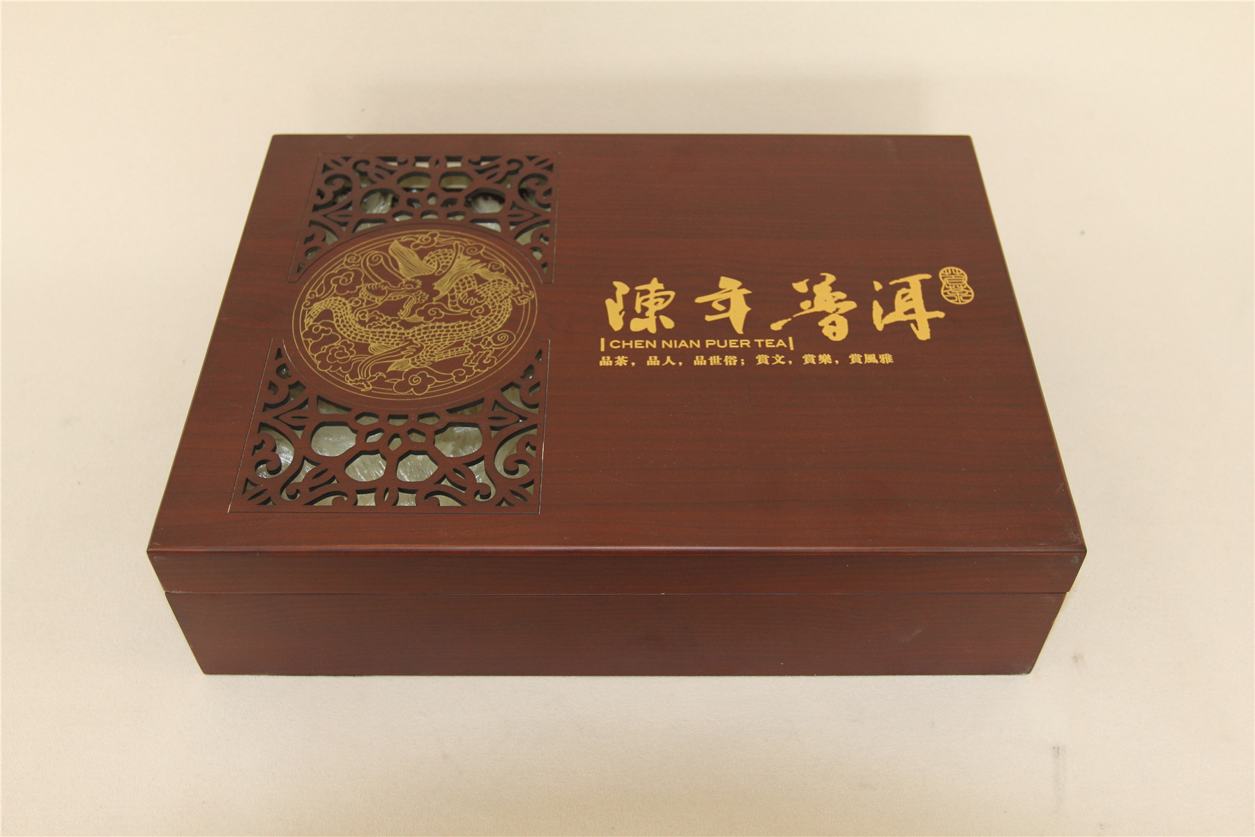 定制 镂空雕刻花纹实木茶叶礼品木盒 实木茶叶包装礼盒 木质礼盒