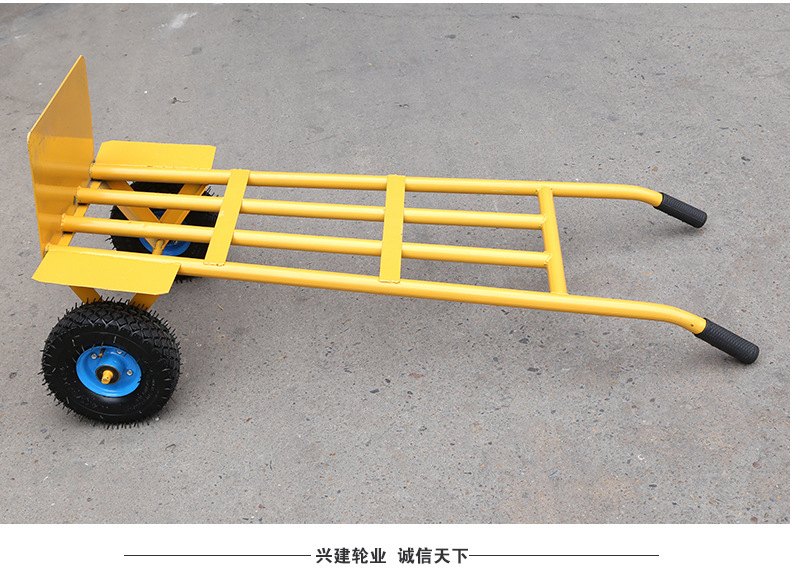 【供应】手推车老虎车 二轮手拉货车圆管载重王运货车 双黄圆-4