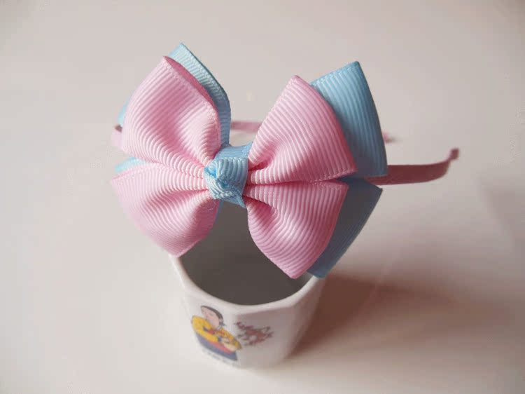 儿童发夹 丝带儿童发饰手工布艺蝴蝶结发箍儿童宝宝头饰套装