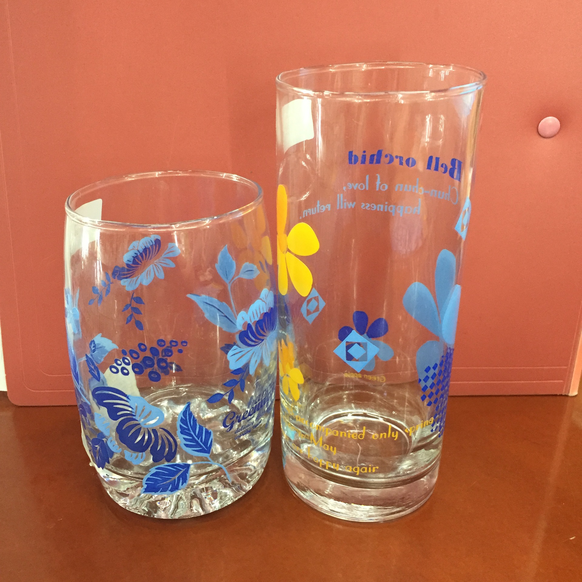 6只装一盒青苹果精品印花玻璃杯茶杯果汁杯饮水杯酒杯