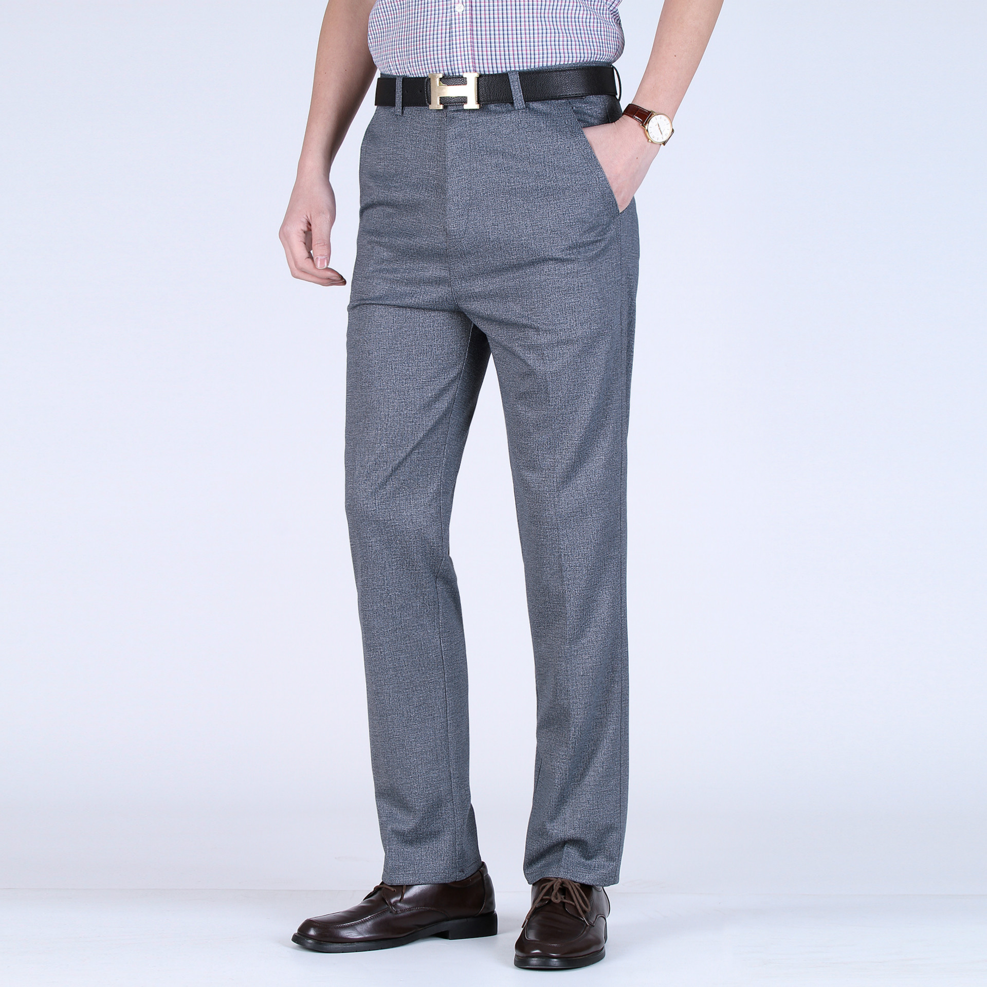 2016新款男式休闲裤 中年直筒长裤高腰男式休闲裤厂家直销爆款