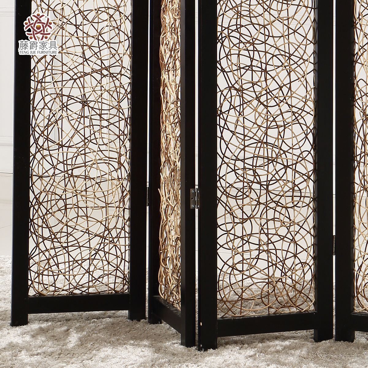 藤编屏风 时尚屏风 玄关屏风 麻绳编制隔断 厂家直销 批发