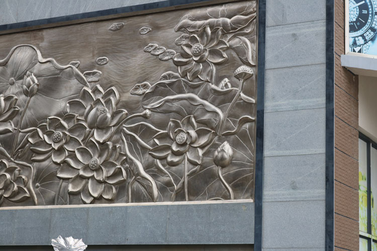 厂家供应不锈钢莲花壁挂浮雕 景观装饰工程