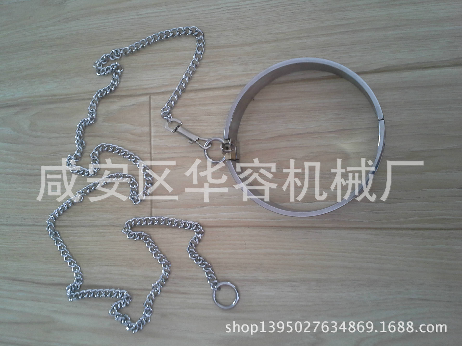 不锈钢圆锁项圈m字项圈男用女用