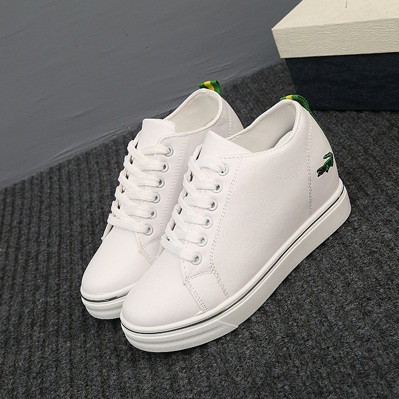 2016秋季新款韩版鳄鱼刺绣内增高小白鞋超纤板鞋休闲鞋女鞋 批发