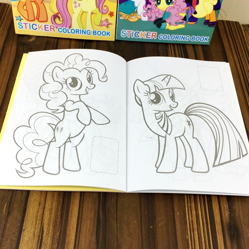 小马宝莉little pony彩虹卡通填色本贴纸儿童益智绘画