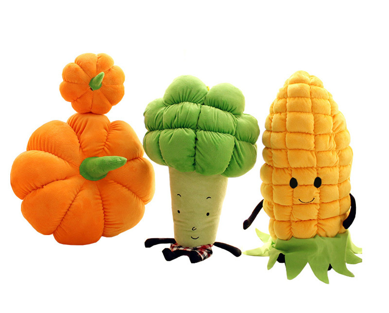 水果蔬菜毛绒玩具 大号南瓜抱枕 创意西兰花胡萝卜娃娃 品质保证