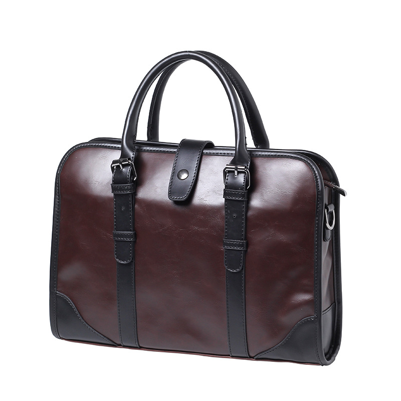 Crazy Horse Leather New Men's Handbag Business Bag Fashion Shoulder Bag Men's Large Capacity Computer Briefcase