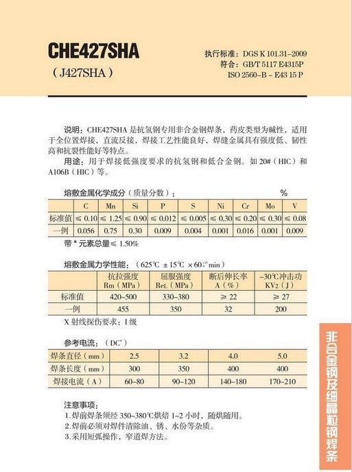 正品大西洋che427sha抗氢钢焊条