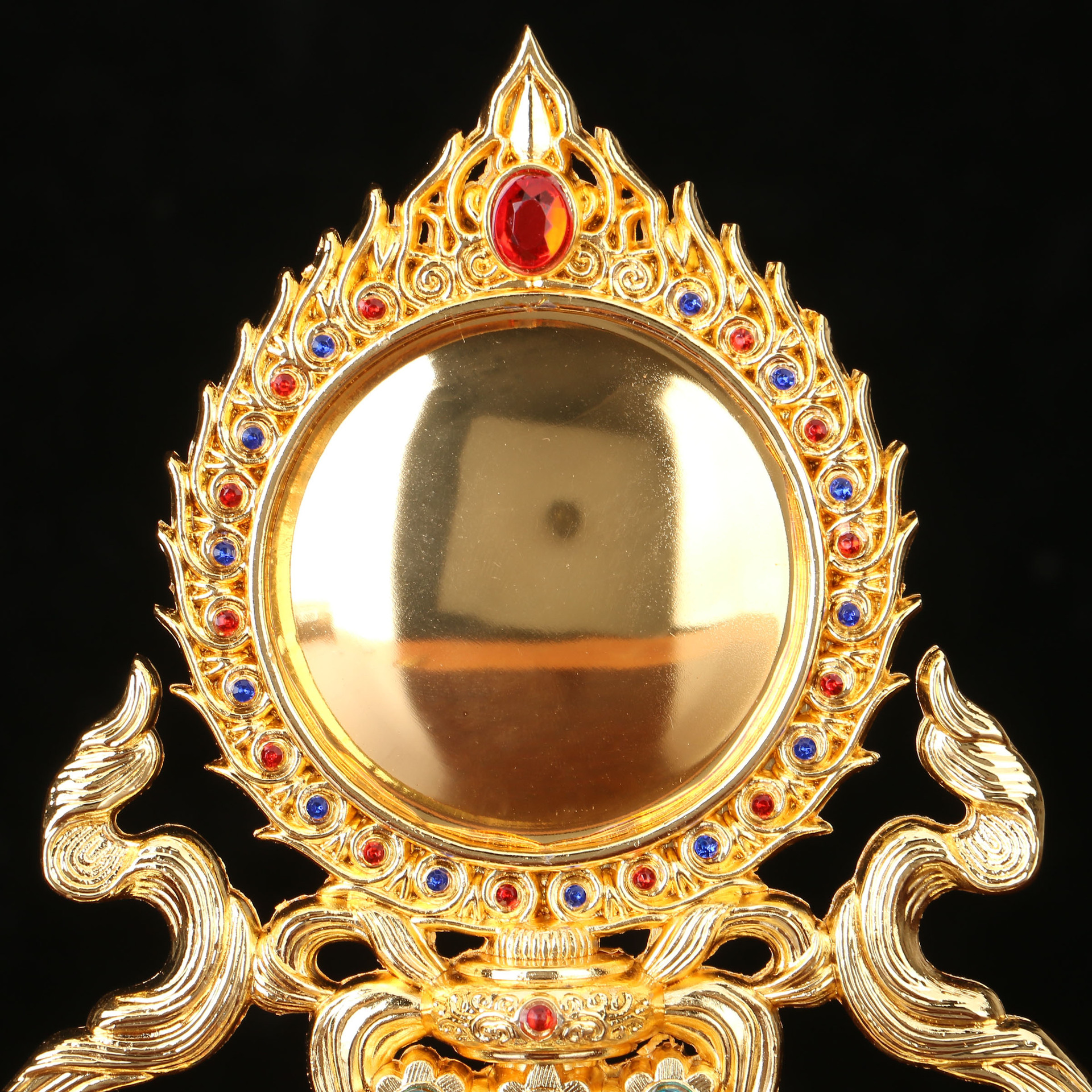 圆通佛具佛教用品 厂家直供 宗教法器 合金准提镜 准提佛母摆件