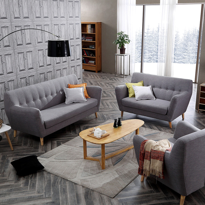 羽绒沙发北欧现代简约客厅布艺沙发组合美式酒店宾馆沙发123组合