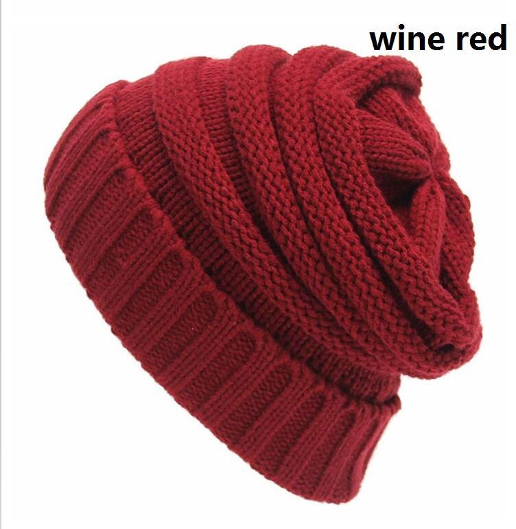 Red Wool Knitted Hat Exclusive for Cross-Border Autumn and Winter Warm Pullover Cap Unisex Pile Heap Cap Wholesale