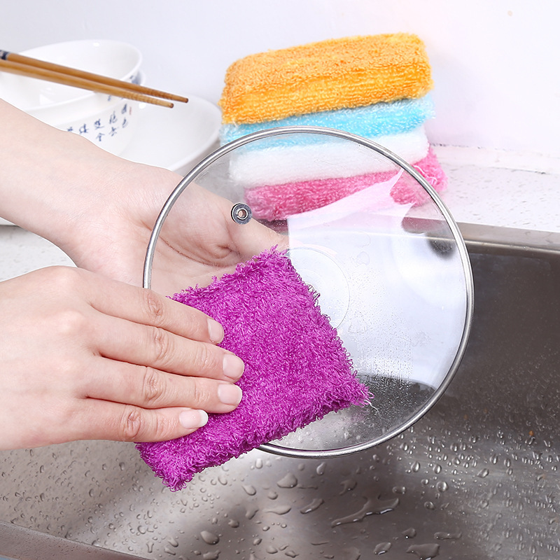 家减尘除 多彩清洁块魔力擦高效海棉洗碗擦 2p竹纤维不沾油洗碗块