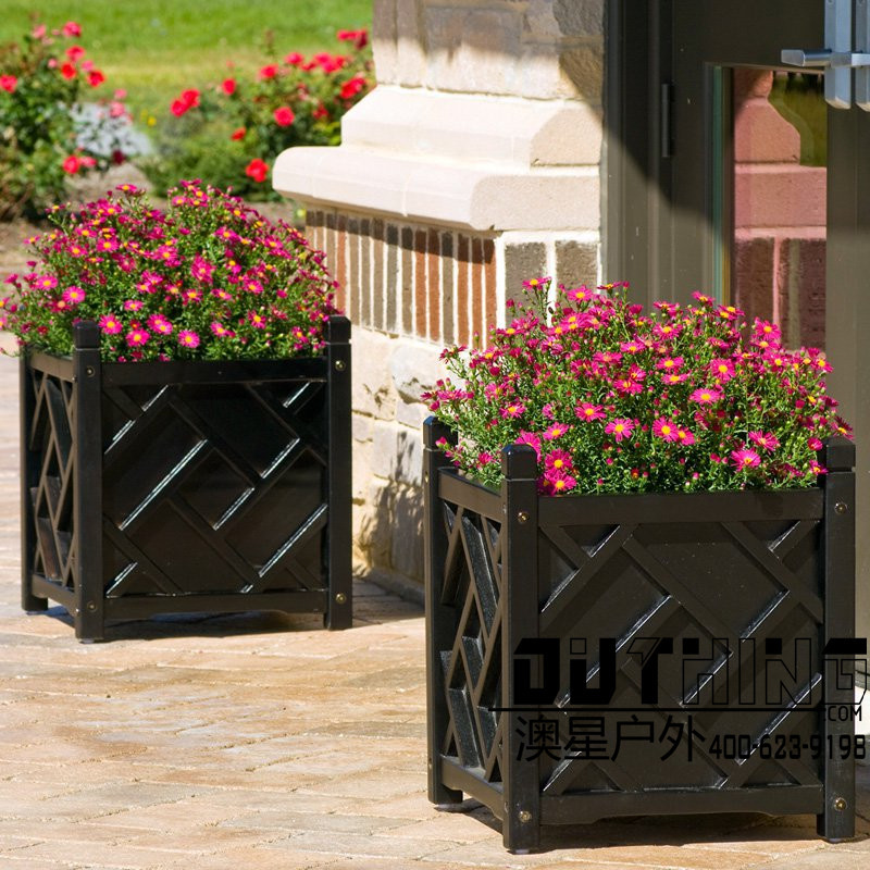 供应欧式新中式美术陈列钢结构铁艺户外花箱室外落地式组合花箱4302