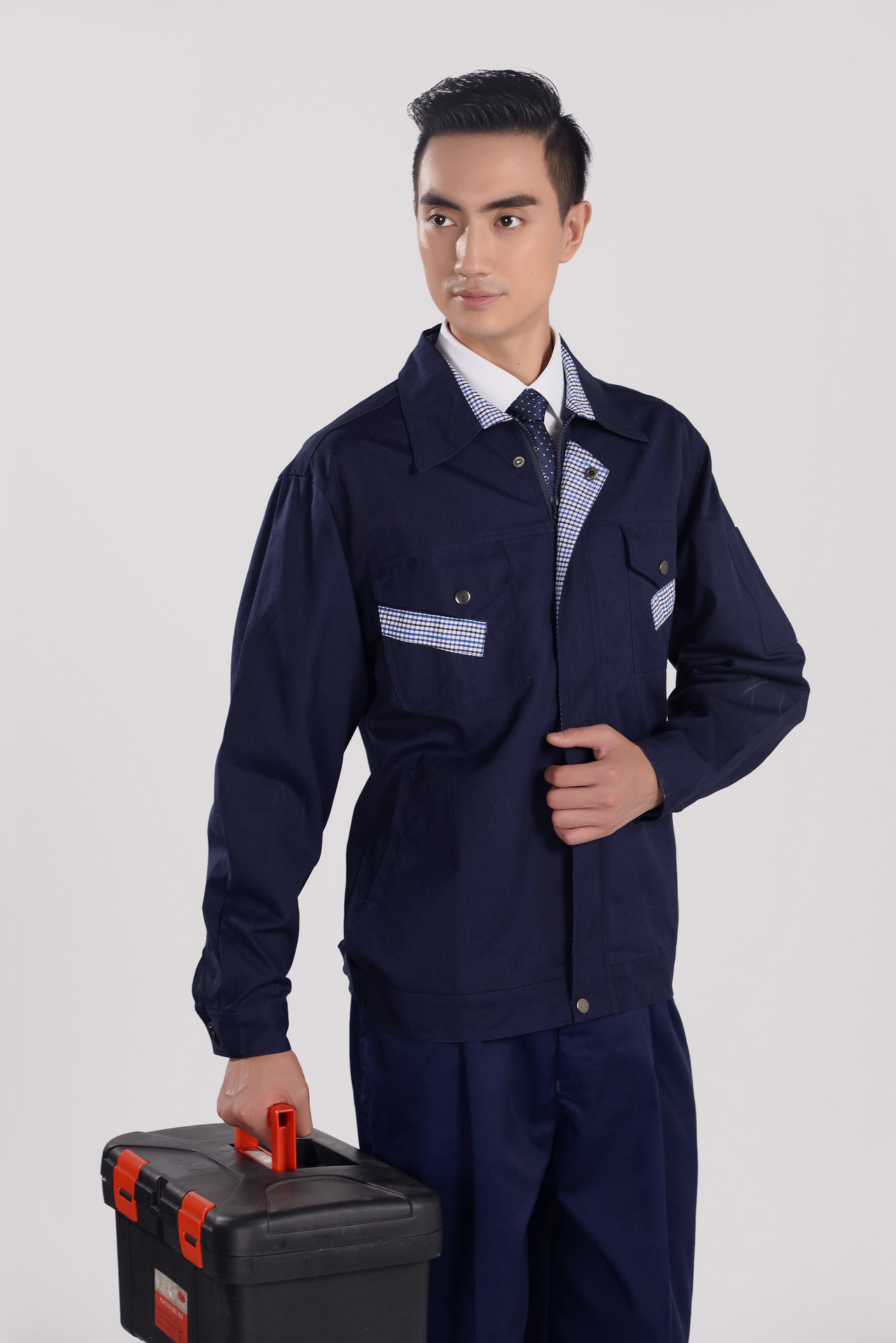 定做工作服厂服工厂车间制服员工工作服长袖工装工服印logo