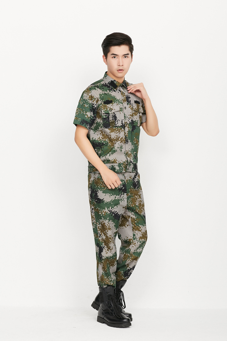 厂家直销 数码迷彩短袖套装 军训迷彩服 迷彩工作服短袖