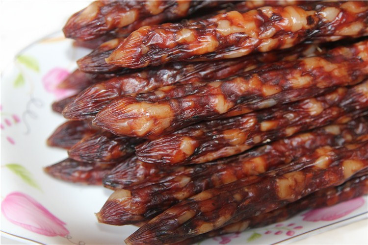 招商广东特产香菇肠广式风味农家黑毛猪冬菇腊肠500克