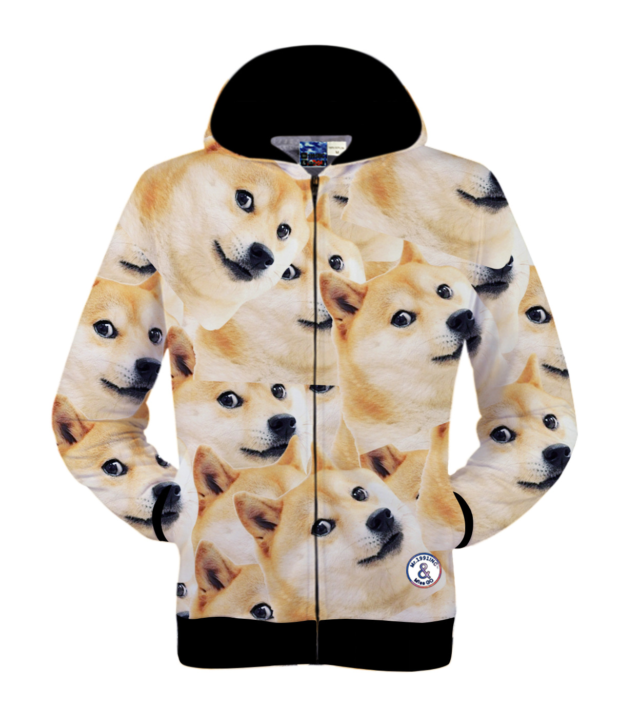 3d夹克连帽欧美外贸男女拉链外套运动保暖动物搞笑嘻哈恶搞连帽衣