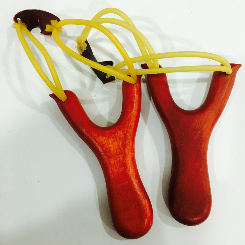 怀旧经典 红榉木弹弓 红色漆榉木弹弓 地摊爆款