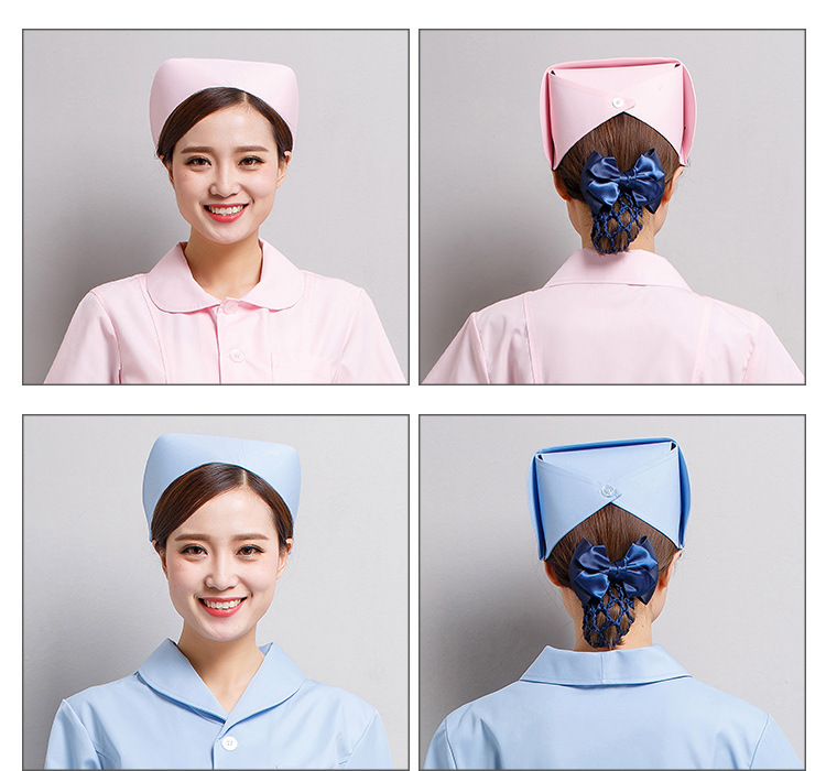 护士帽白色粉色蓝色涤卡加厚男女手术帽医生圆帽子燕尾帽耐磨