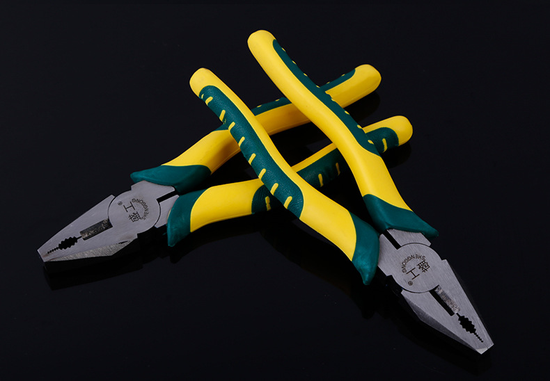 厂家直销 五金工具包塑刺猬柄老虎钳子8寸6寸虎口 钢丝钳 老虎钳