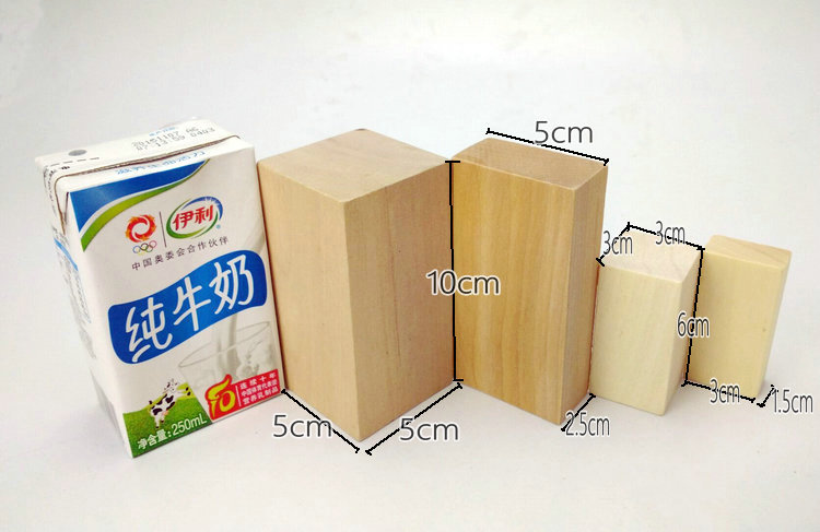 正长方体木块学具原木积木云和木制玩具6*3*3厘米cm