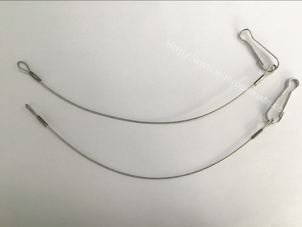 wire rope 拉环钢丝绳 钢索线 安全牌挂绳 超市价格牌挂件 锁线器