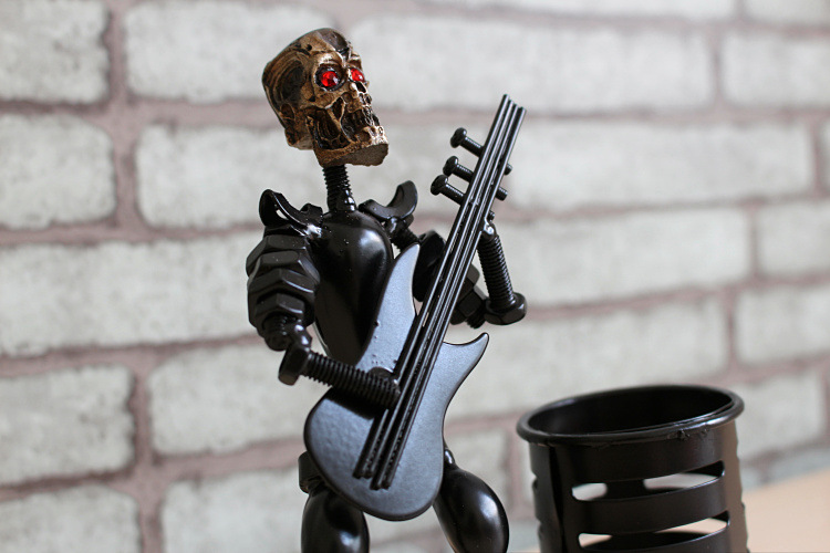 爆款 铁艺乐队笔筒 办公室桌面摆件 创意实用学生礼物 金属工艺品