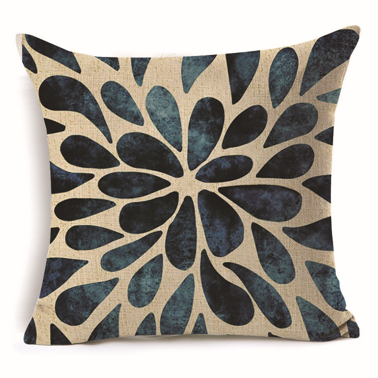 图形花纹抱枕套汽车抱枕棉麻抱枕午睡枕沙发靠