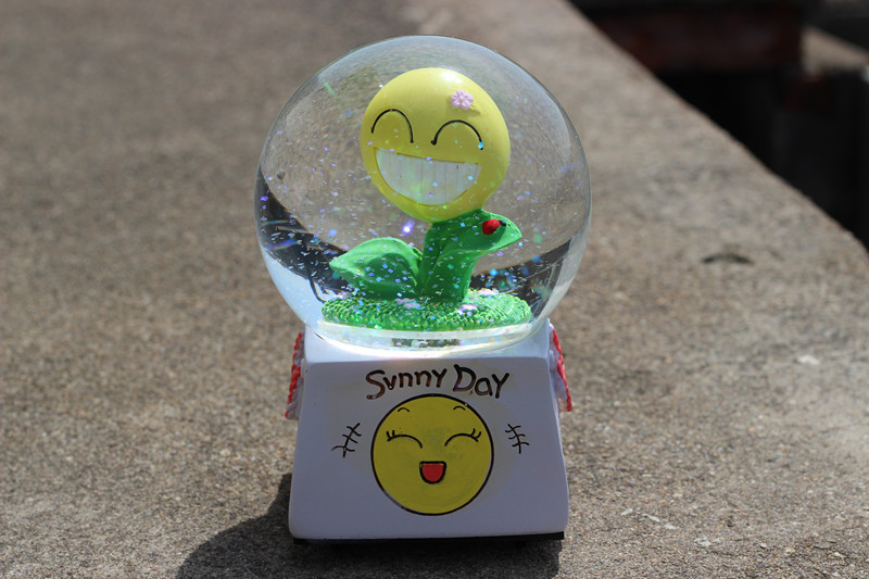 大号旋转水晶球向日葵太阳花音乐盒八音盒创